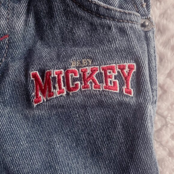 Vintage Mickey Mouse Denim Overalls Disney Baby Mickey & Co Size - Picture 8 of 10